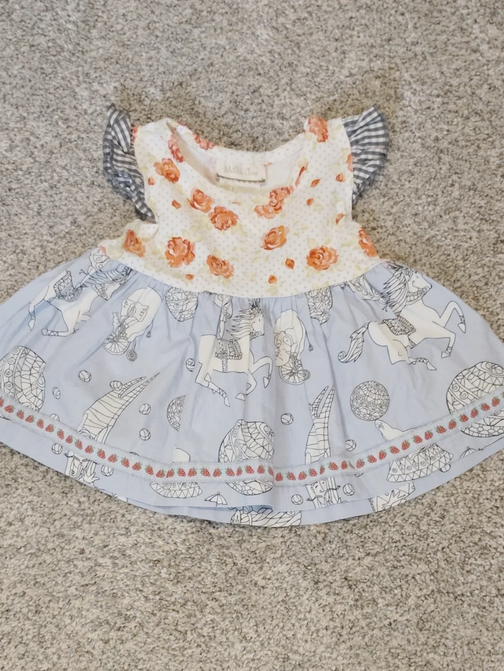 Matilda Jane White, Light Blue & Peach Floral Carousel Dress